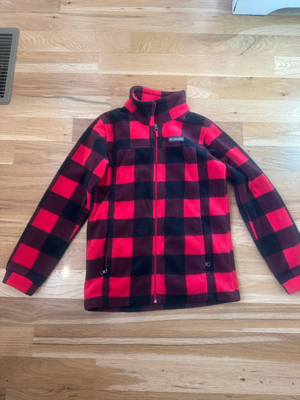 Columbia Red and Black Buffalo Plaid Fleece Jacket - Kids